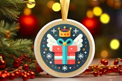 Round Christmas Ornament Sublimation|Clipart Product Image 2