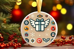 Round Christmas Ornament Sublimation|Clipart Product Image 2