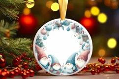 Winter Gnomes Round Ornament Sublimation PNG Product Image 3