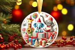 Round Christmas Ornament Sublimation|Clipart Product Image 2