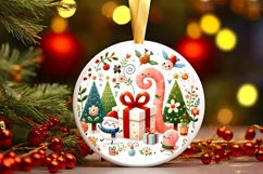 Round Christmas Ornament Sublimation|Clipart Product Image 2