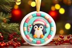 Round Christmas Ornament Sublimation|Clipart Product Image 2