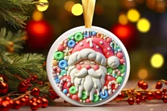 Round Christmas Ornament Sublimation|Clipart Product Image 2