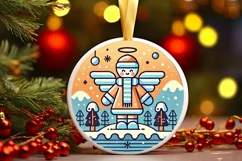 Round Christmas Ornament Sublimation|Clipart Product Image 2