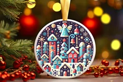 Round Christmas Ornament Sublimation|Clipart Product Image 2