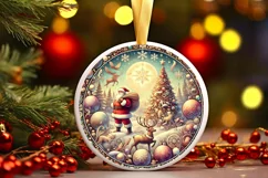Round Christmas Ornament Sublimation|Clipart Product Image 2