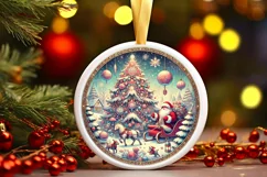 Round Christmas Ornament Sublimation|Clipart Product Image 2