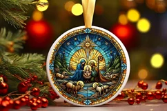 Round Christmas Ornament Sublimation|Clipart Product Image 1