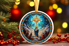 Round Christmass Ornament PNG Product Image 1