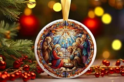 Round Christmas Ornament Sublimation|Clipart Product Image 1