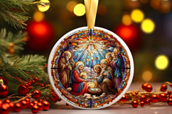 Round Christmass Ornament PNG Product Image 1