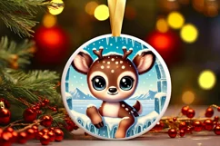 Round Christmas Ornament Sublimation|Clipart Product Image 2