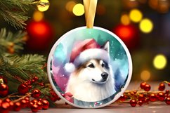 Dog Round Ornament Sublimation PNG Product Image 3