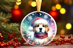 Dog Round Ornament Sublimation PNG Product Image 3