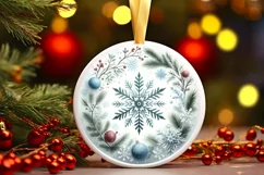Round Christmas Ornament Sublimation|Clipart Product Image 3