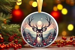 Round Christmas Ornament Sublimation|Clipart Product Image 1