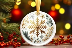 Round Christmas Ornament Sublimation|Clipart Product Image 1