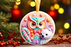 Round Christmas Ornament Sublimation|Clipart Product Image 2