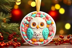 Round Christmas Ornament Sublimation|Clipart Product Image 1