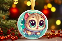 Round Christmas Ornament Sublimation|Clipart Product Image 2