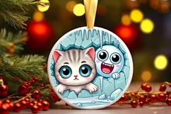 Round Christmas Ornament Sublimation|Clipart Product Image 2