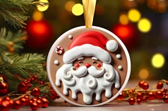 Round Christmas Ornament Sublimation|Clipart Product Image 1