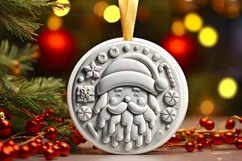 Round Christmas Ornament Sublimation|Clipart Product Image 1