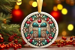 Round Christmas Ornament Sublimation|Clipart Product Image 2