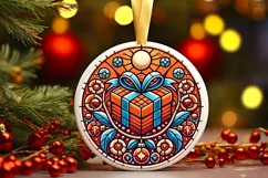 Round Christmas Ornament Sublimation|Clipart Product Image 2