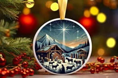 Round Christmas Ornament Sublimation|Clipart Product Image 2