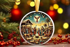 Round Christmas Ornament Sublimation|Clipart Product Image 2