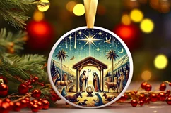 Round Christmas Ornament Sublimation|Clipart Product Image 2