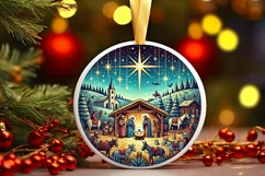 Round Christmas Ornament Sublimation|Clipart Product Image 2