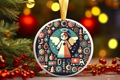 Round Christmas Ornament Sublimation|Clipart Product Image 2