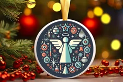 Round Christmas Ornament Sublimation|Clipart Product Image 2