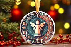 Round Christmas Ornament Sublimation|Clipart Product Image 2