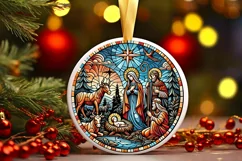 Round Christmas Ornament Sublimation|Clipart Product Image 2