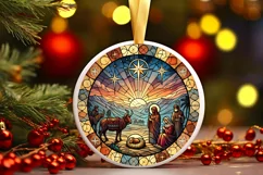 Round Christmas Ornament Sublimation|Clipart Product Image 2