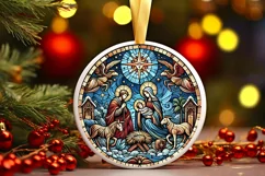 Round Christmas Ornament Sublimation|Clipart Product Image 2