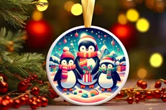Round Christmas Ornament Sublimation|Clipart Product Image 1