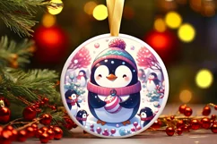 Round Christmas Ornament Sublimation|Clipart Product Image 1