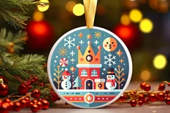 Round Christmas Ornament Sublimation|Clipart Product Image 2