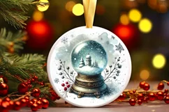 Round Christmas Ornament Sublimation|Clipart Product Image 2