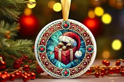Round Christmas Ornament Sublimation|Clipart Product Image 1