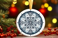 Round Christmas Ornament Sublimation|Clipart Product Image 3