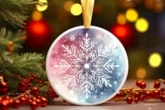 Round Christmas Ornament Sublimation|Clipart Product Image 1