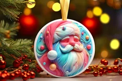 Pastel 3D Marzipan Santa Sublimation PNG Product Image 3