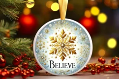 Round Christmas Ornament Sublimation|Clipart Product Image 1