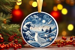 Round Christmas Ornament Sublimation|Clipart Product Image 1