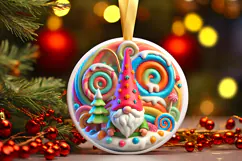 Round Christmass Ornament PNG Product Image 1